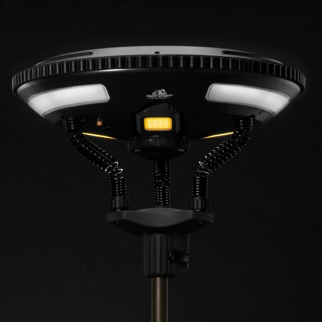 TS-4-1000 – BODY ARMOR Work Light, Universal 9-3/4 Inch Diameter Free Standing LED Clear Lens Solar Powered Black Wit...
